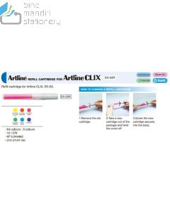 Katalog perlengkapan sekolah Artline 63 Highlighter Pen Clix Stabilo Penanda Tulisan Clik Cetek Chisel Style dan gambarnya