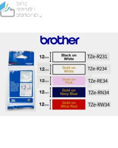 Brosur gambar perlengkapan kantor Brother TZE-R231 Black on White Ribbon Tape 12mm P-touch Tape