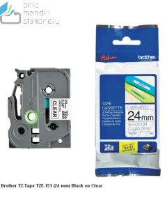 Brother P-touch Tape Cartridge type Brother TZE-151 Black on Clear 24mm P-touch Tape image