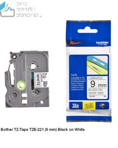 Brother P-touch Tape Cartridge type Brother TZE-221 Black on White 9mm P-touch Tape image