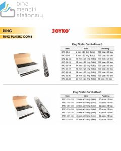 Contoh Joyko Ring Plastic Comb RPC-23-20 (Folio) Spiral jilid Binding merek Joyko