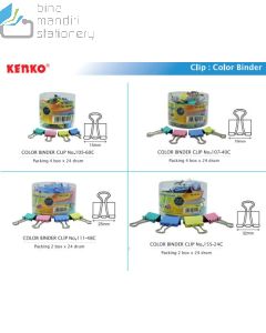 Gambar perlengkapan kantor Kenko Binder Clip Colour 105 - 60C Penjepit Kertas Warna dan aneka katalog Kenko grosir