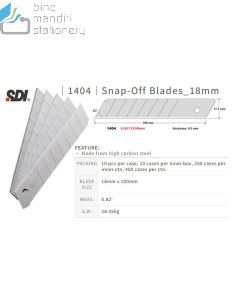 Macam macam peralatan sekolah SDI 1404 Snap Blade (L-150) Isi Pisau Cutter dan gambarnya