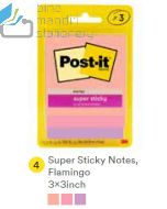 Contoh Alat Perlengkapan Kantor merk 3M Post-it , Gambar Produk 3M Post-it 3321-3SSJPFLA Super Sticky Note Flamingo 76x76mm 135 Sheets harga 22100 di Toko Peralatan Sekolah Murah