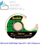 3M Scotch 810D Magic Tape 3/4 inch x 36Y + Dispenser Pemotong Selotip