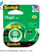 Katalog 3M Scotch harga murah & terjangkau, Image ATK Sekolah SIPLAH 3M Scotch CAT 104 Magictape + Dispenser 1/2 inch x 450 inch harga normal 20000 di Distributor ATK Bina Mandiri Stationery